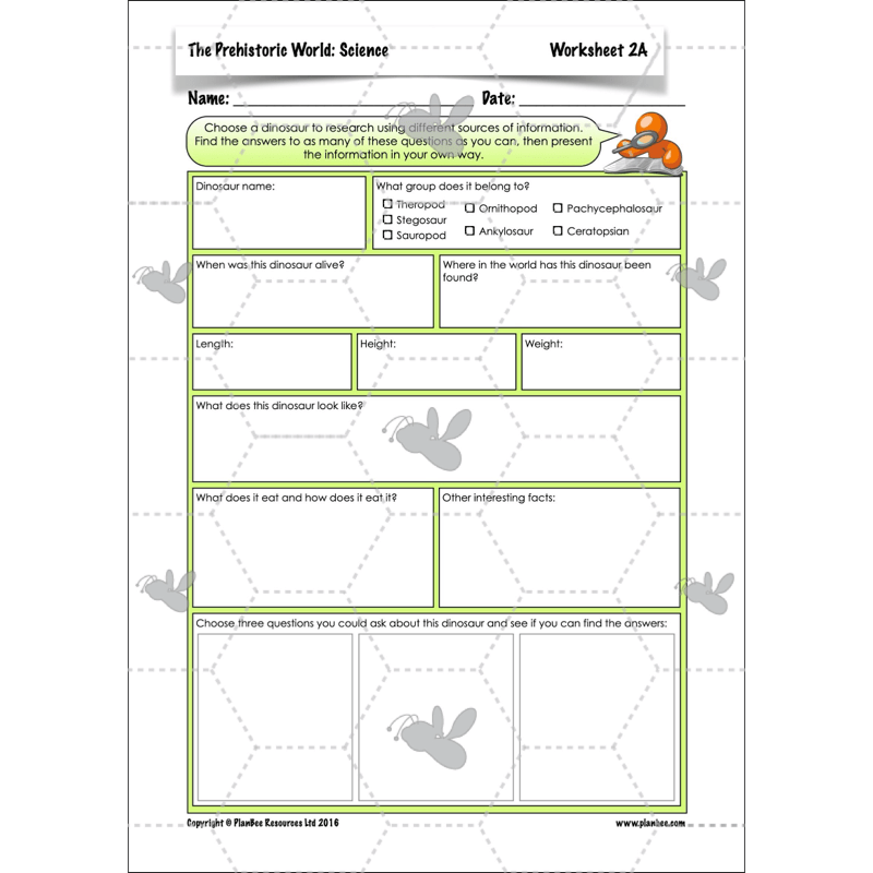 PlanBee Dinosaurs Topic KS2 Enrichment Lesson Pack