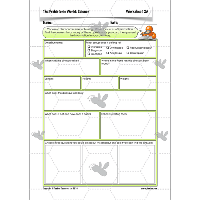 PlanBee Dinosaurs Topic KS2 Enrichment Lesson Pack