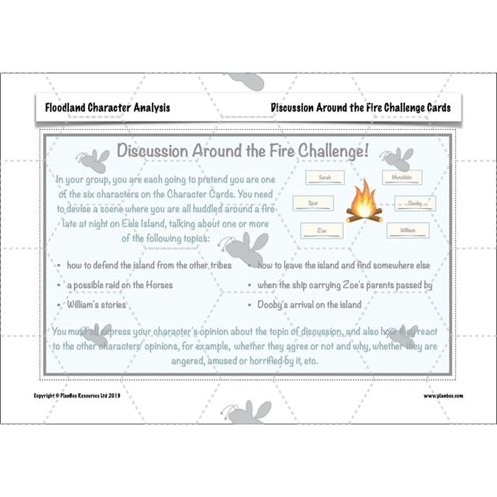 PlanBee Floodland: Character Analysis KS2 | English Lesson Pack