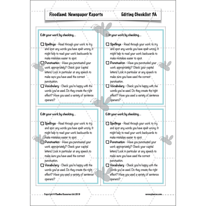 PlanBee Floodland: Newspaper Reports KS2 | Year 6 English Pack