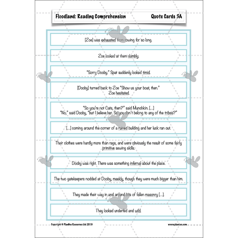 PlanBee Floodland: Reading Comprehension KS2 | Year 6 English Pack