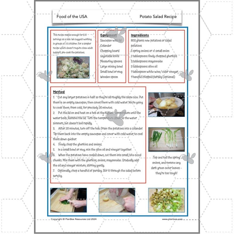 PlanBee Food of the USA KS2 DT Cookery Lessons by PlanBee