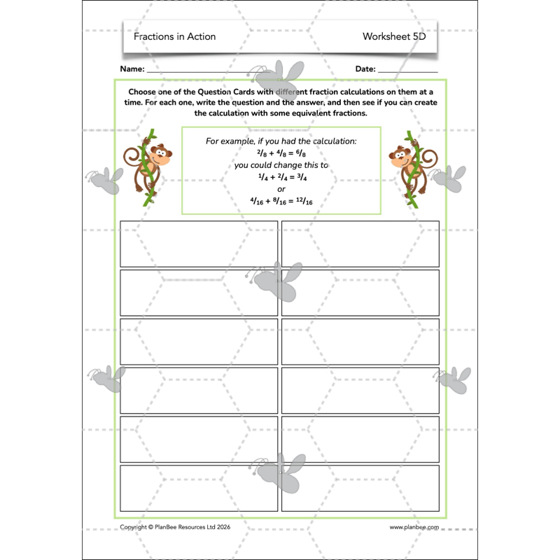 PlanBee Fractions in Action: Year 3 Fractions Planning by PlanBee