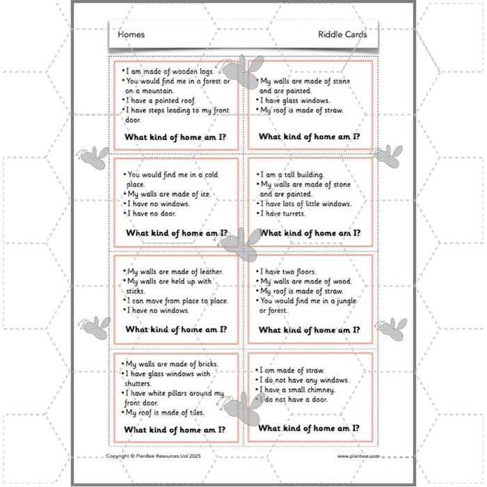 PlanBee Houses and Homes KS1 DT Lesson Pack by PlanBee