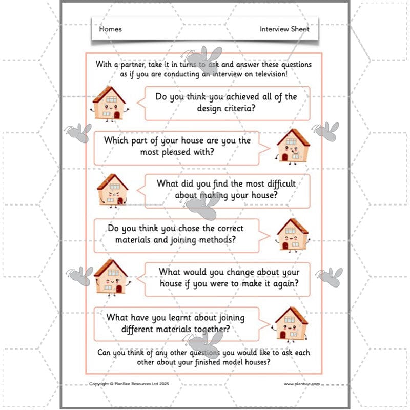 PlanBee Houses and Homes KS1 DT Lesson Pack by PlanBee