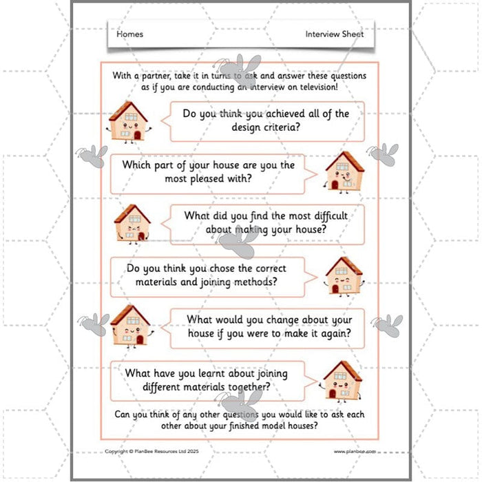 PlanBee Houses and Homes KS1 DT Lesson Pack by PlanBee