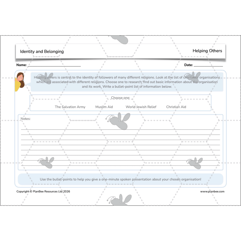 PlanBee Identity and Belonging Year 4 KS2 RE Lesson Pack by PlanBee