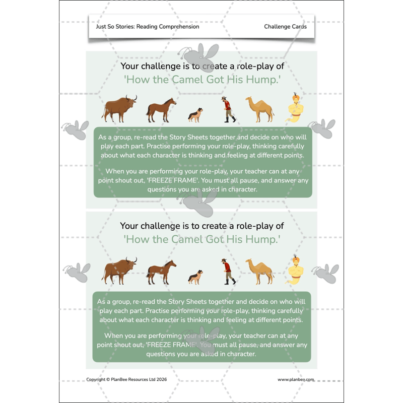PlanBee Just So Stories KS2 | Reading Comprehension Year 4