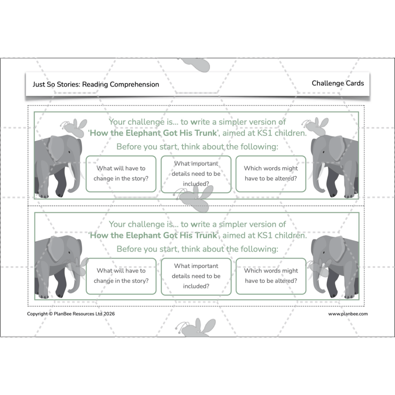 PlanBee Just So Stories KS2 | Reading Comprehension Year 4