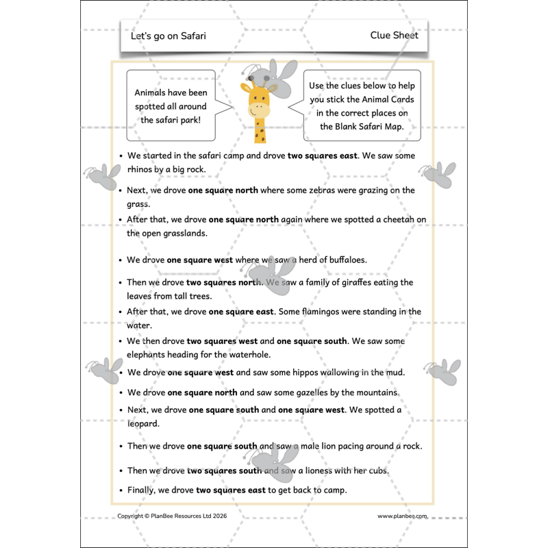 PlanBee Let's go on Safari | Kenya KS1 Geography Lesson Pack