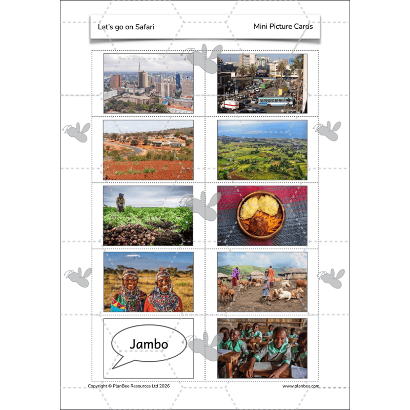 PlanBee Let's go on Safari | Kenya KS1 Geography Lesson Pack