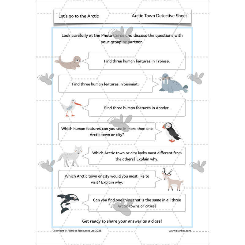 PlanBee Let's go to the Arctic KS1 Geography Lesson Pack