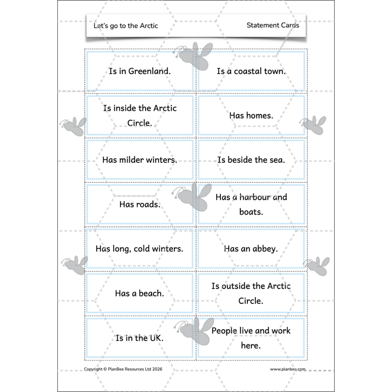 PlanBee Let's go to the Arctic KS1 Geography Lesson Pack