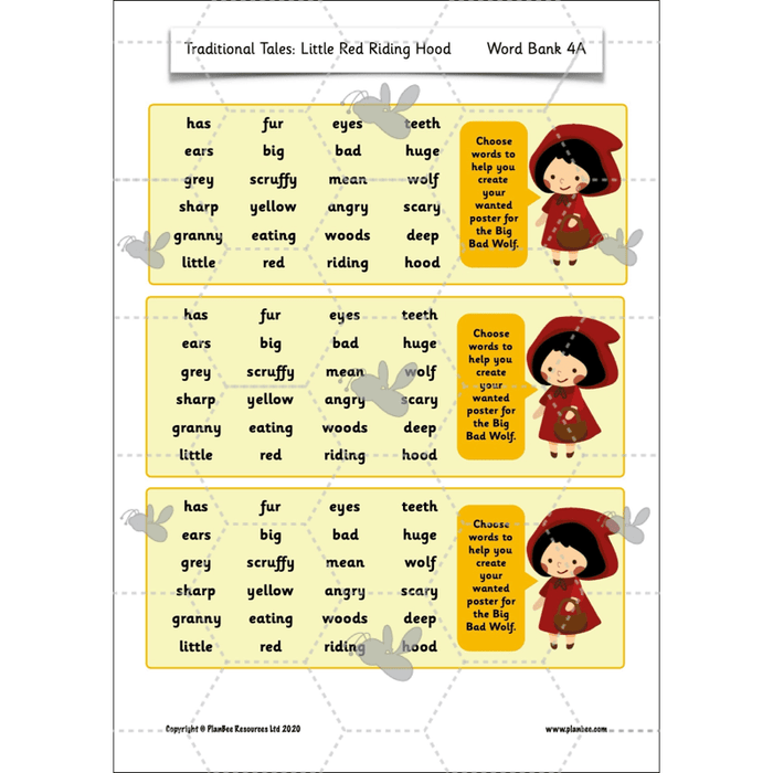 PlanBee Traditional Tales: Little Red Riding Hood | KS1 English Pack