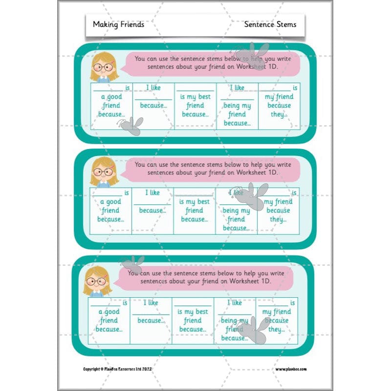 PlanBee Making Friends PSHE KS1 lessons by PlanBee