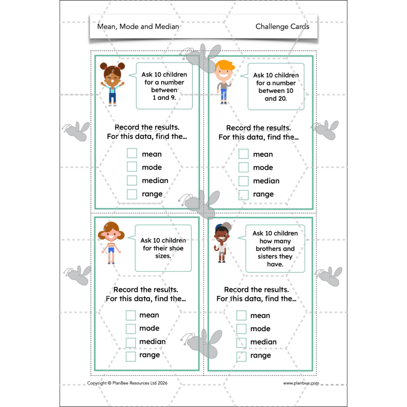 PlanBee Mean Median and Mode Year 6 Maths by PlanBee