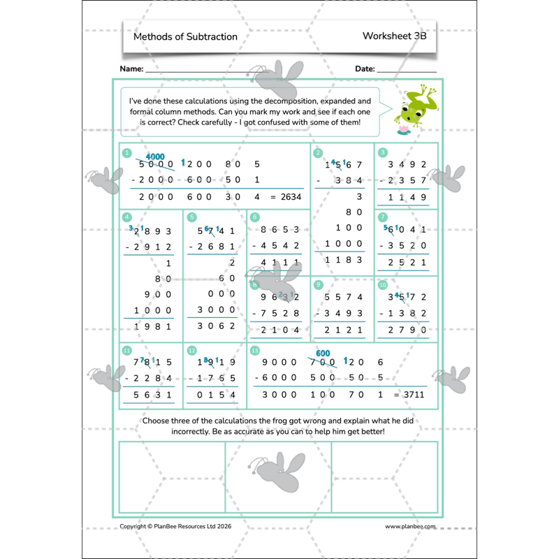 PlanBee Methods of Subtraction Year 4 Maths Lessons by PlanBee