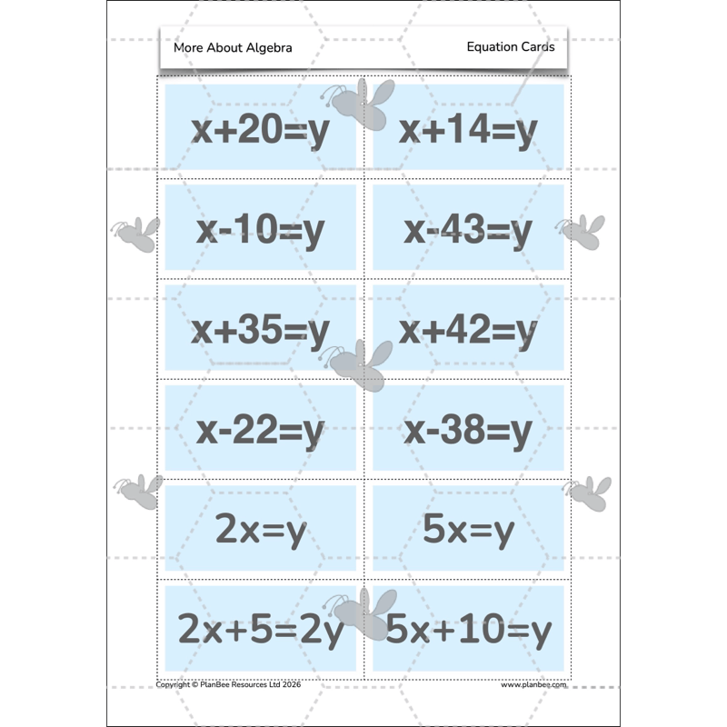 PlanBee More About Algebra Year 6 algebra worksheets by PlanBee