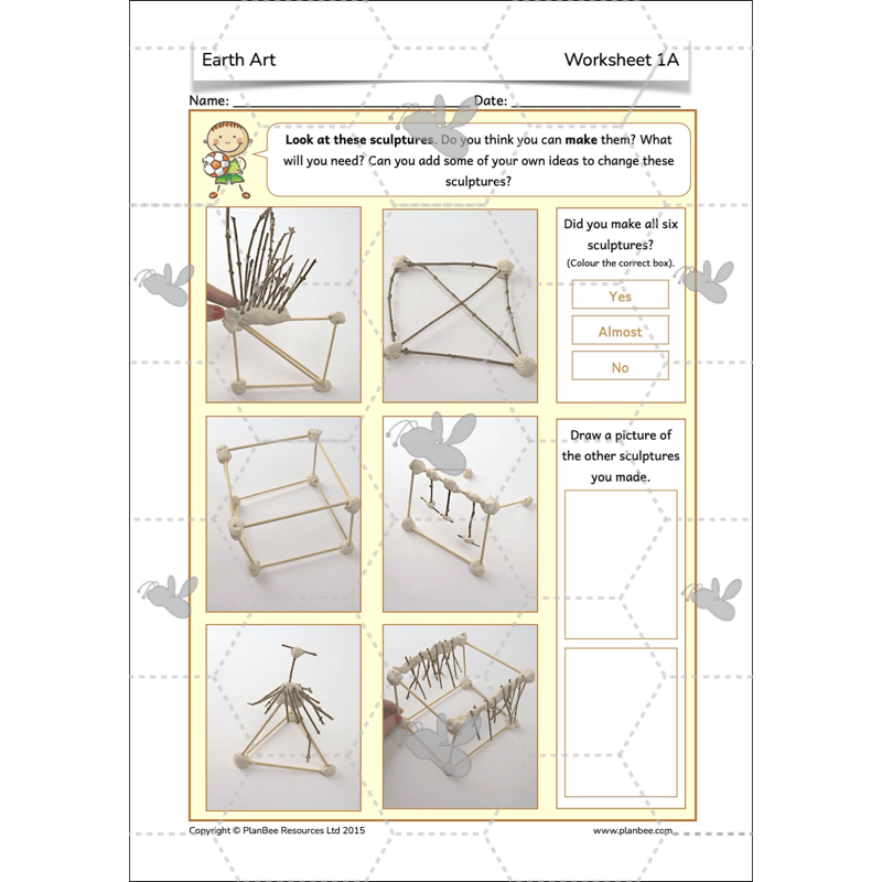PlanBee Natural Sculptures KS1 Art Lesson Pack