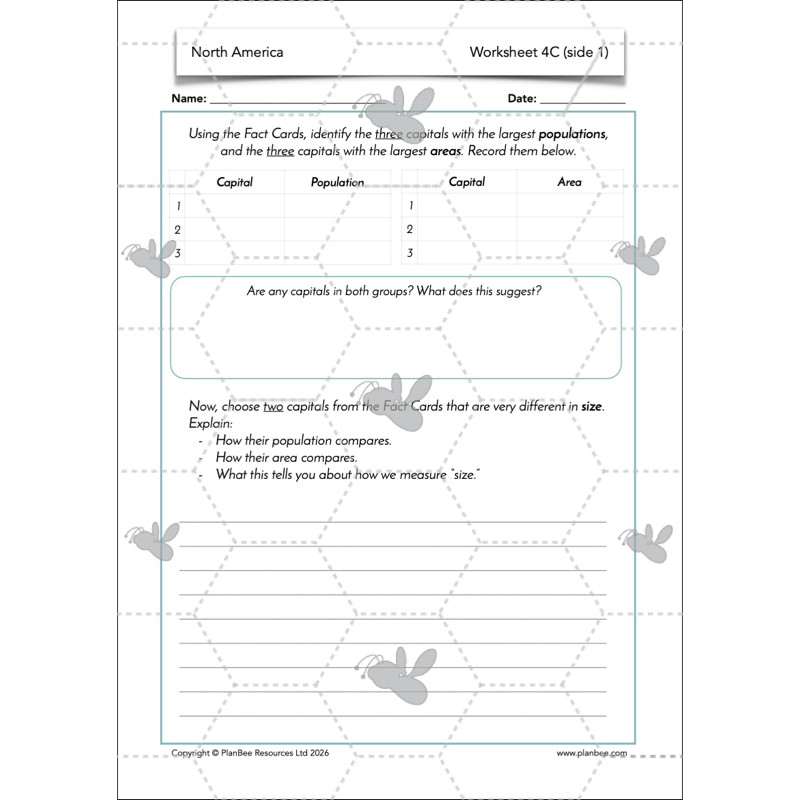 PlanBee North America KS2 Geography Lesson Pack