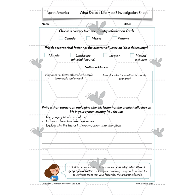 PlanBee North America KS2 Geography Lesson Pack