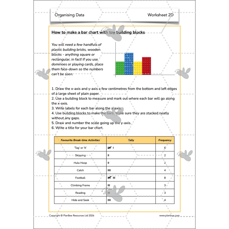 PlanBee Year 3 Statistics Organising Data PlanBee Maths Lesson