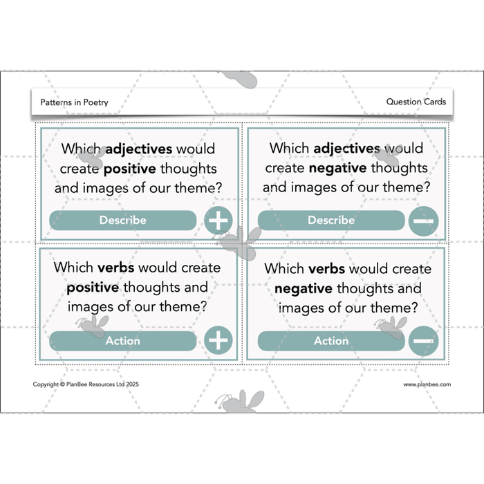 PlanBee Year 3 Patterns in Poetry | Investigating Types of Poems