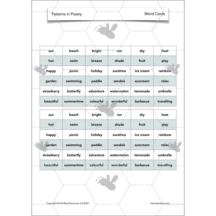 PlanBee Year 3 Patterns in Poetry | Investigating Types of Poems