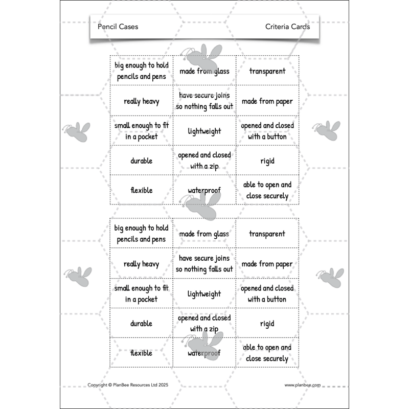 PlanBee Pencil Cases - Textiles: DT Lesson Plans for KS2 Y3/4