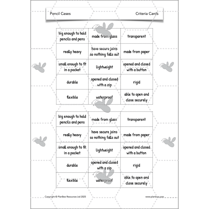 PlanBee Pencil Cases - Textiles: DT Lesson Plans for KS2 Y3/4