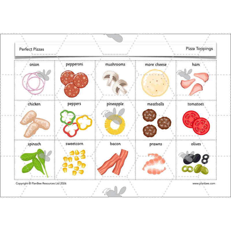 PlanBee Perfect Pizzas KS1 DT Lesson Pack