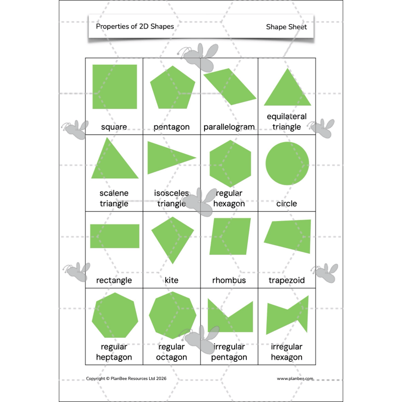 PlanBee Year 4 Properties of 2D Shapes KS2 Maths by PlanBee