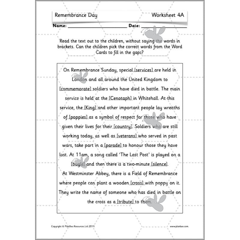PlanBee KS1 Remembrance Day Lesson | Year 2 History Planning