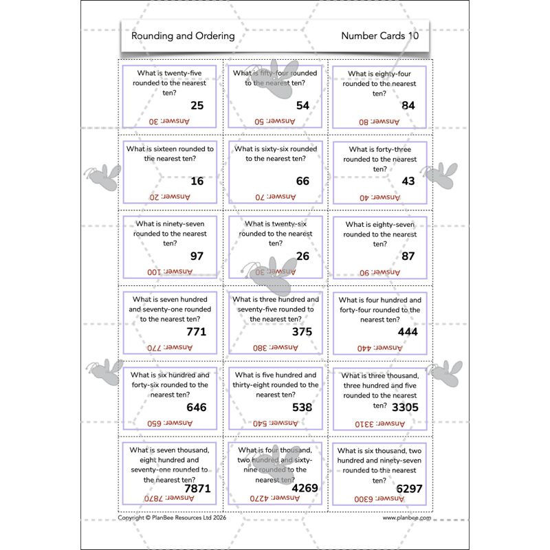 PlanBee Rounding and Ordering Numbers Year 4 Place Value by PlanBee