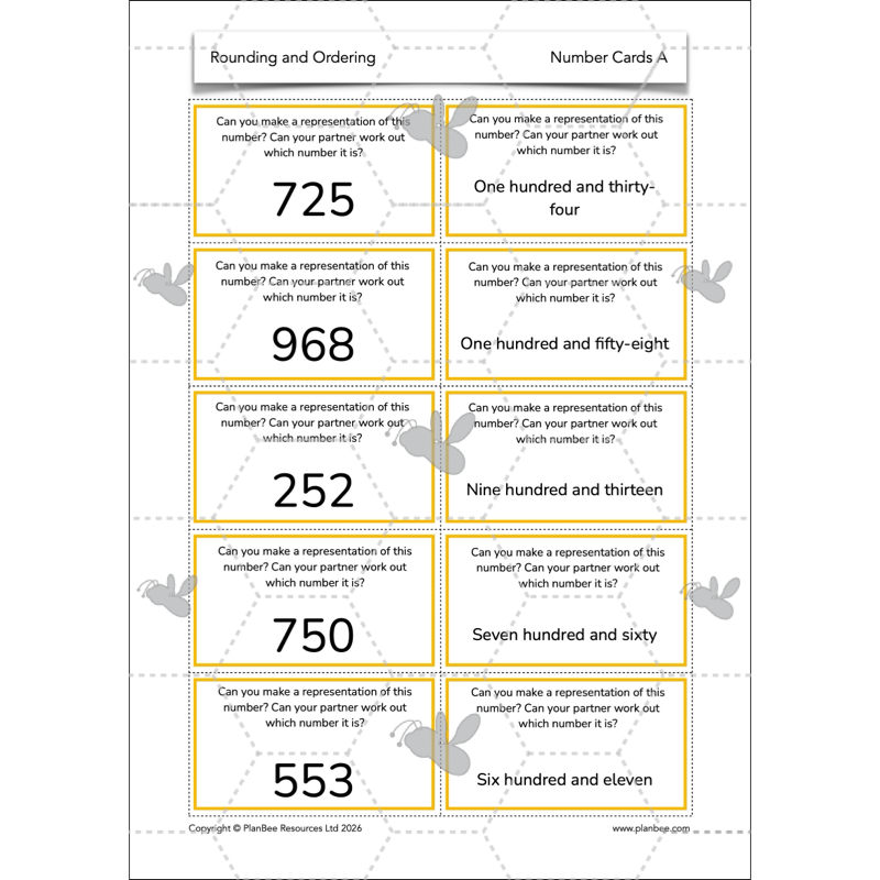 PlanBee Rounding and Ordering Numbers Year 4 Place Value by PlanBee