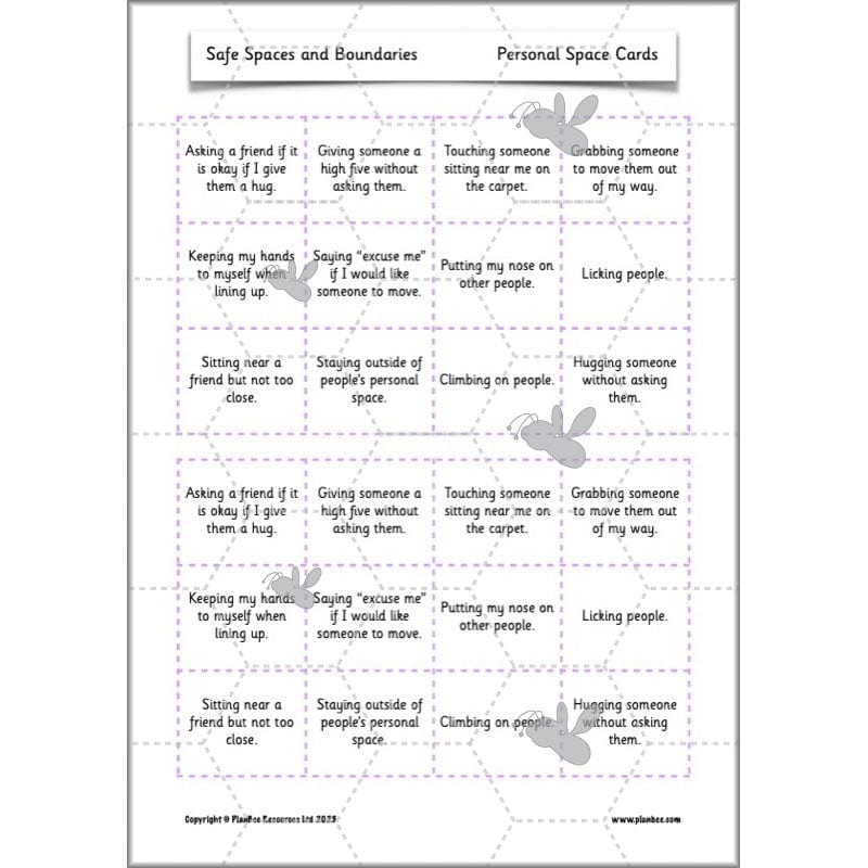 PlanBee Safe Spaces and Boundaries PSHE KS1 lessons by PlanBee