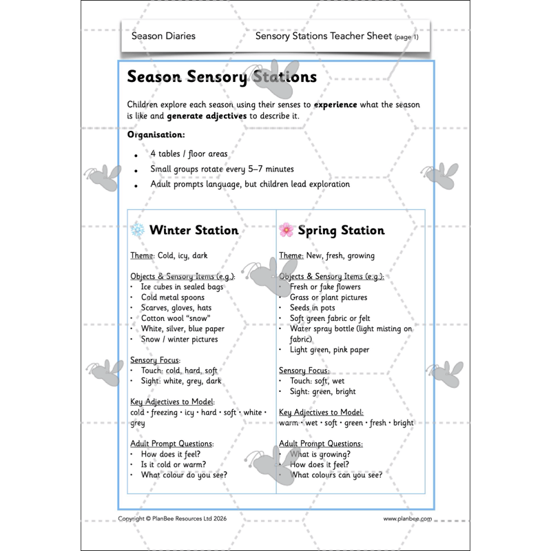 PlanBee Season Diaries | Year 1 English