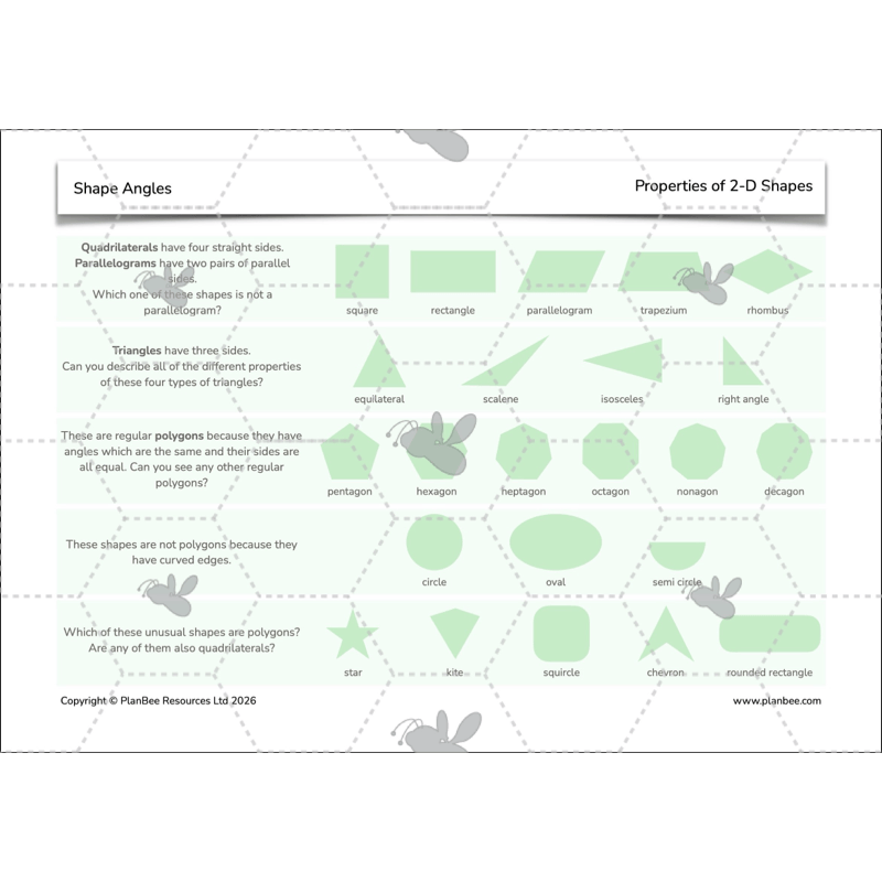 PlanBee Shape Angles Year 4 Shape Properties Lessons by PlanBee
