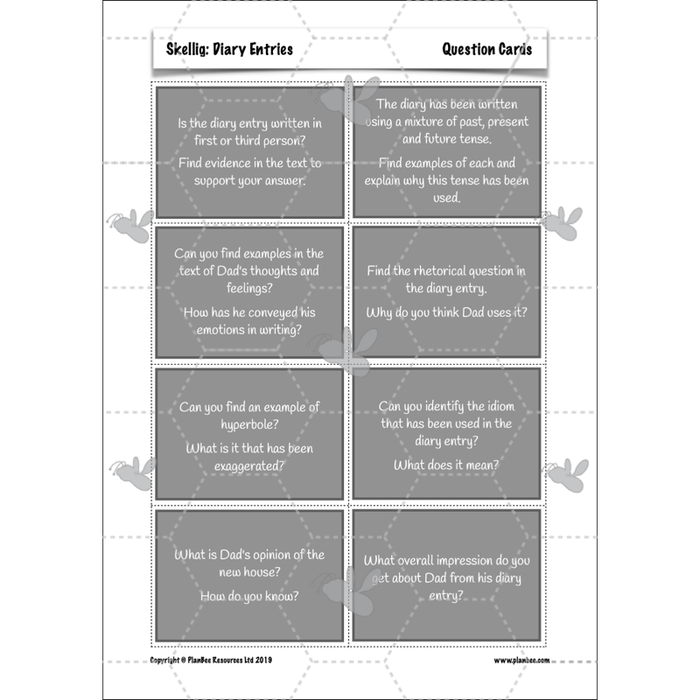 PlanBee Skellig Diary Entries KS2 | Year 6 English Lesson Pack