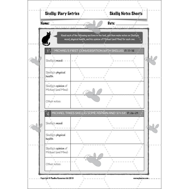 PlanBee Skellig Diary Entries KS2 | Year 6 English Lesson Pack