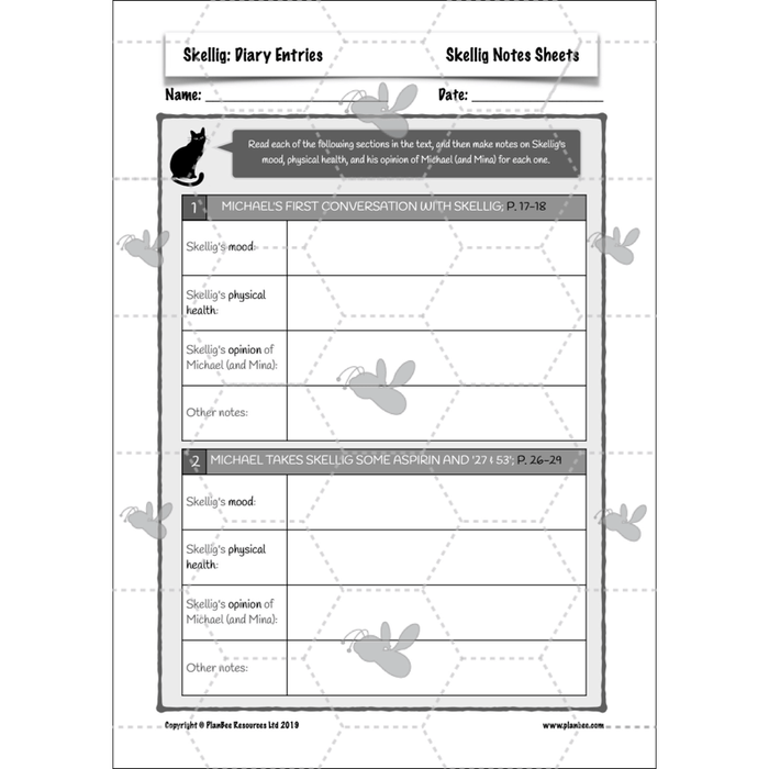 PlanBee Skellig Diary Entries KS2 | Year 6 English Lesson Pack