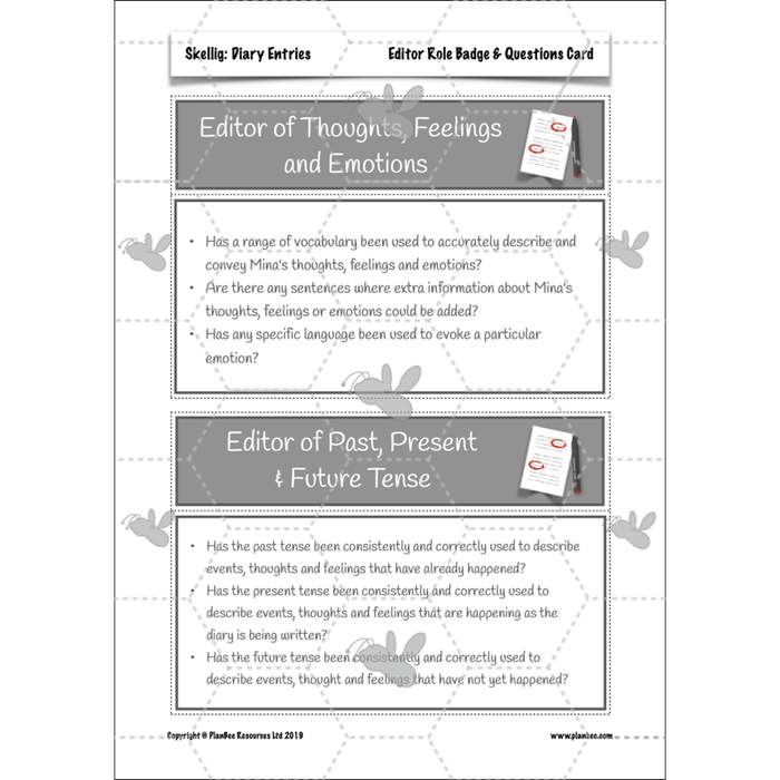 PlanBee Skellig Diary Entries KS2 | Year 6 English Lesson Pack