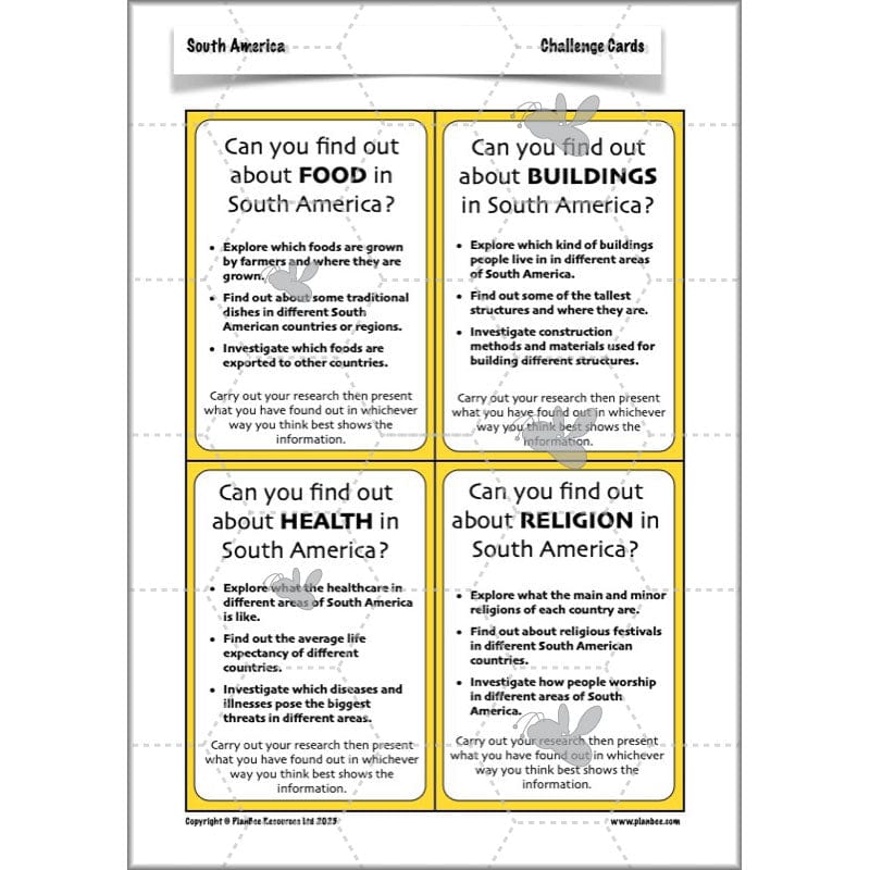 PlanBee South America KS2 Geography Lesson Pack by PlanBee