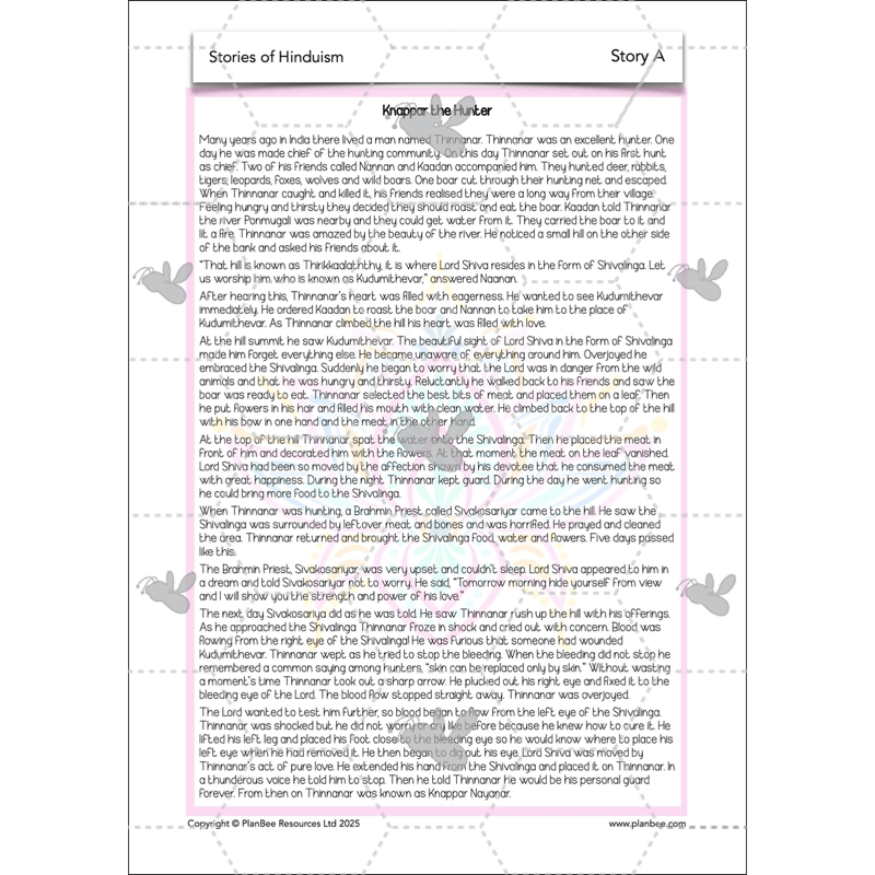 PlanBee Primary Resources Hinduism KS2 RE Lesson Pack | PlanBee