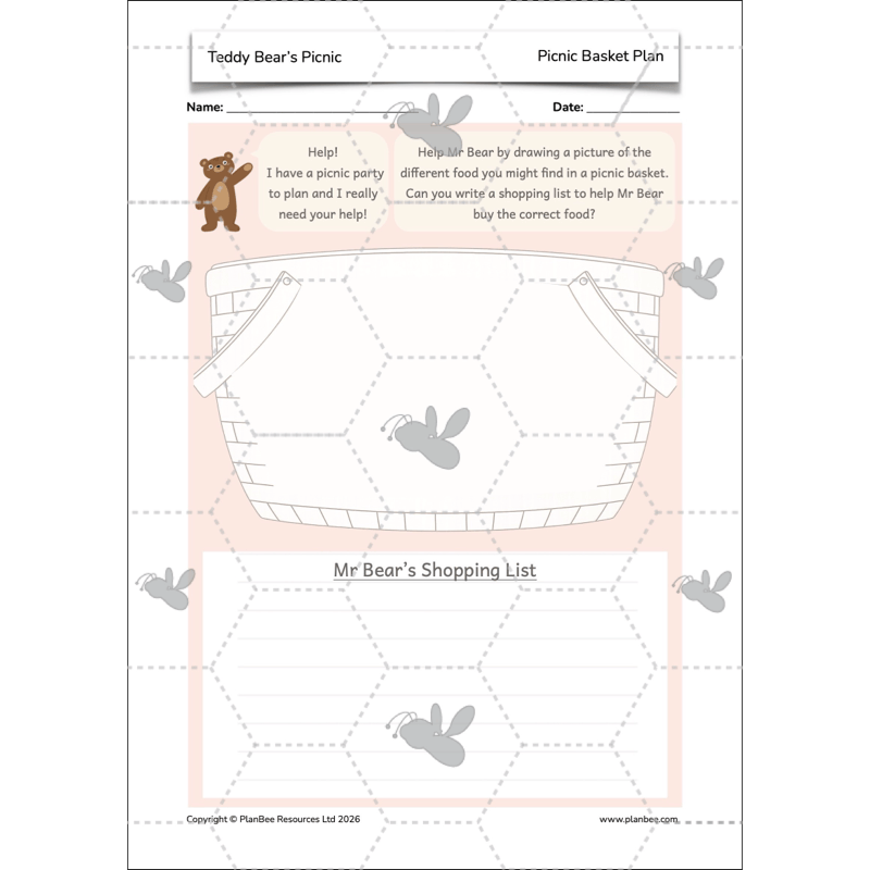 PlanBee Teddy Bears Picnic Ideas and DT Lessons by PlanBee