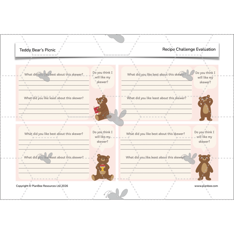 PlanBee Teddy Bears Picnic Ideas and DT Lessons by PlanBee
