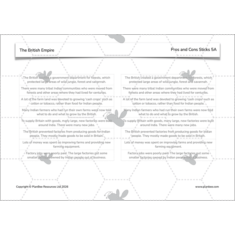 PlanBee British Empire KS2 Resources 