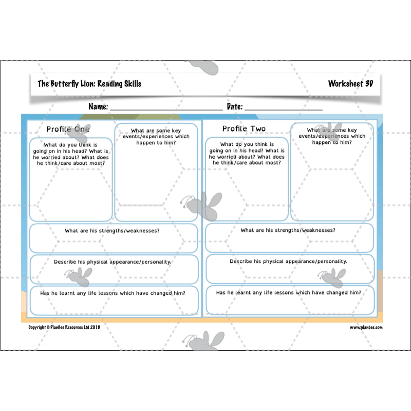 PlanBee FREE Mini-scheme | The Butterfly Lion Reading Skills KS2
