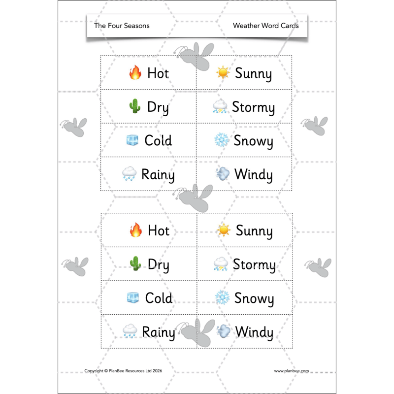 PlanBee The Four Seasons KS1 Geography Lesson Pack