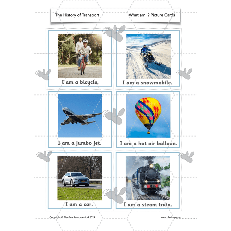 PlanBee The History of Transport KS1 History Lesson Pack